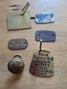 lot 169 image: Railroad Memorabilia Tags Lot Golden Spike Union Pacific Bradford