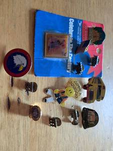 lot 174 image: USPS Celebrate The Century Collectible Pin Lot with 32 USA Stamp