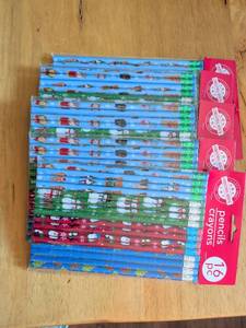 lot 192 image: Pencils Crayons 60 Pack Holiday Christmas Design with Erasers