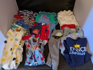 lot 231 image: Kids Clothing Lot Bundle Multiple Brands Sizes 6-9M Pajamas Shirts Assorted
