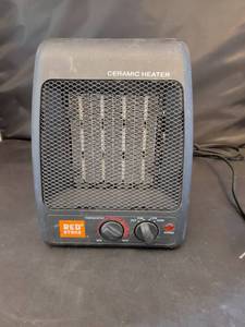 lot 247 image: Red Stone Ceramic Heater with Thermostat and Fan Control
