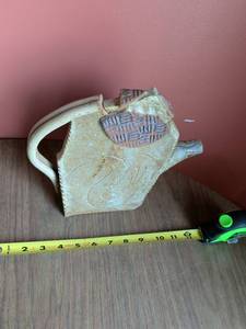 lot 284 image: Decorative  pottery Watering with Incised Design Approximately 10 inches