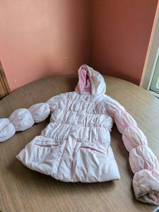 lot 297 image: London Fog Kids Puffer Jacket with Mittens Pink