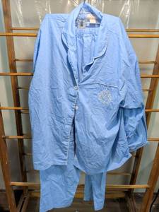 lot 5 image: Chabrand Blue Button-Front pajamas with Embroidered Pocket Detail