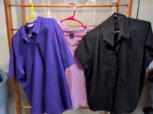 lot 27 image: Womens Clothing Lot 3 Pieces Purple Black Pink Blouses Shirts