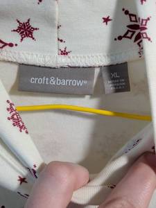 lot 30 image: Lot of 2 Womens Tops croft & barrow XL Snowflake Sweater, Romantic Moods XL Velvet Shirt