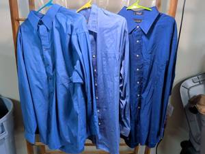 lot 103 image: Puritan Long Sleeve Button-Up Shirts Blue XXL 18-18� 3435 Lot of 5
