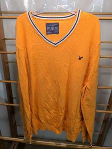 lot 129 image: American Eagle Outfitters V-Neck Sweater XXL Athletic Fit Orange