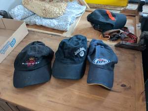 lot 157 image: Lot of 3 Baseball Caps Budweiser Jack Daniels Miller Lite