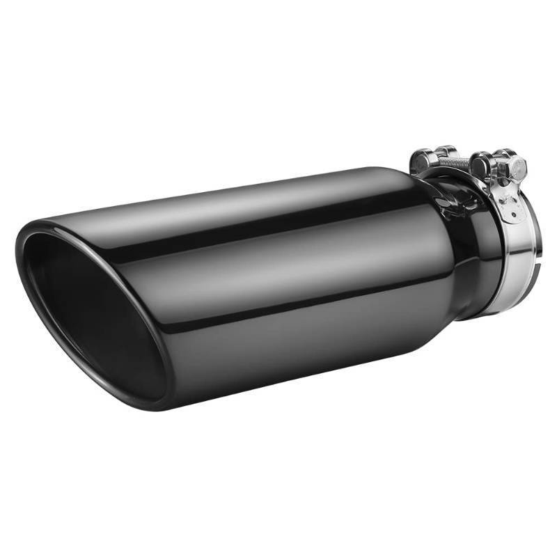 lot 47154 image: Exhaust Tips Black Chrome 3 Inlet, Muffler Tip with Never Fading and Peeling Coating, 3 Inlet to 4 Outlet 12 Long - Retail $40