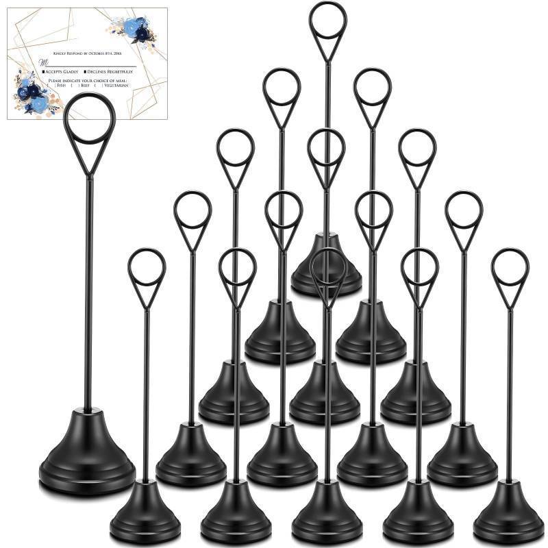 lot 47163 image: 13 Pcs 8 Table Number Holders Black Place Card Holder Stands - Retail $25