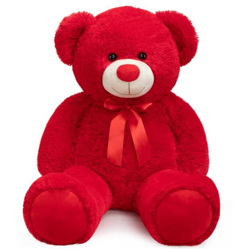 lot 47179 image: Big Teddy Bear Stuffed Animal Giant Teddy Bear Plush with Red Ribbon Bow Plush Toy Gift for Girlfriend Bride 36 inch, MISSING BOW. - Retail $33