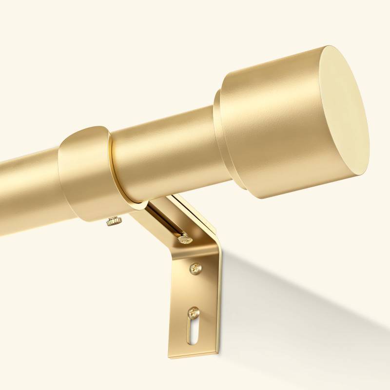 lot 47184 image: Gold Curtain Rods for Windows 28 to 48 Inch. ENDS HAVE SCRATCHES. - Retail $22