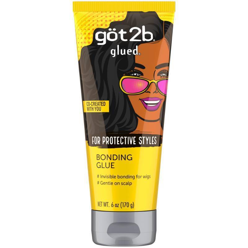 lot 73827 image: got2b Glued Bonding Glue, 6 Fl Oz, Invisible Wig Glue with Long-Lasting Hold, Dermatologist-Tested and Scalp-Friendly Formula with Pro-Vitamin B5, Easy Removal - Retail $14
