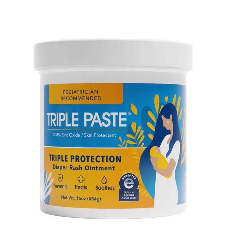 lot 73910 image: Triple Paste Diaper Rash Cream, Zinc Oxide Baby Ointment, 16 oz - Retail $30