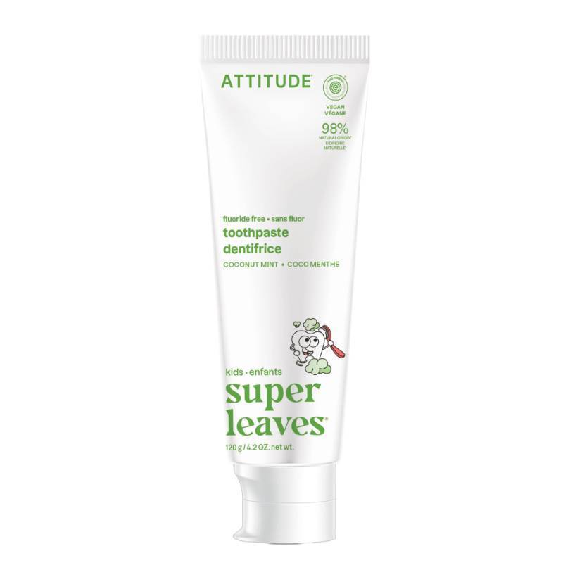 lot 73955 image: Attitude Fluoride-Free Toothpaste, Plant- and Mineral-Based Ingredients, Vegan, Cruelty-Free and Sugar-Free, Coconut and Mint, EWG Verified, 4.2 Oz - Retail $10