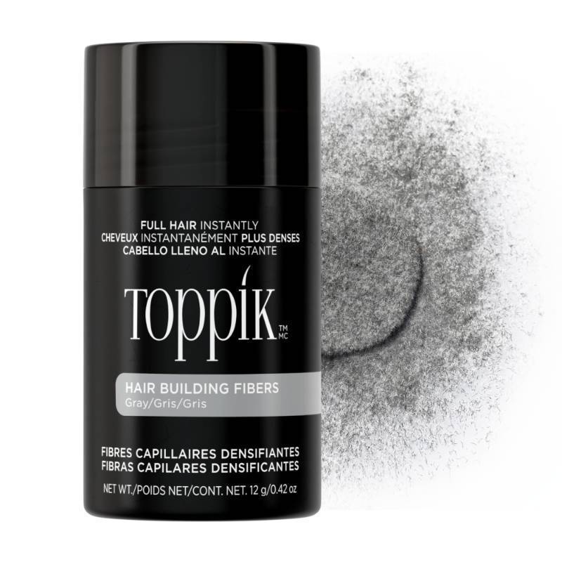 lot 73971 image: Toppik Hair Building Fibers, Gray, 12g Fill In Fine or Thinning Hair, Instantly Thicker, Fuller Looking, 9 Shades for Men & Women, Keratin Protein Formula - Retail $25
