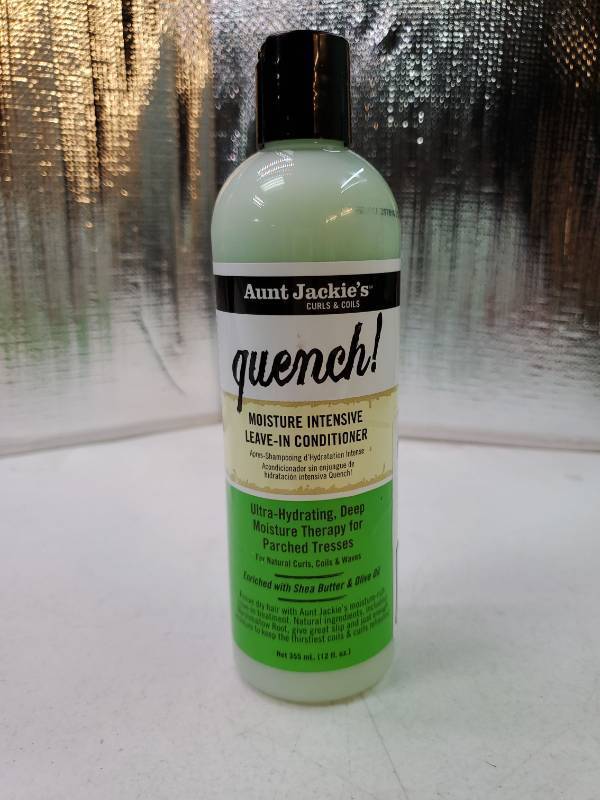 lot 29188 image: Aunt Jackies Curls and Coils Quench Moisture Intensive Leave-In Hair Conditioner for Natural Curls, Coils and Waves, Enriched with Shea Butter, 12 oz - Retail $7