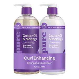 lot 39388 image: Renpure Castor Oil & Moringa Curl Enhancing Shampoo & Conditioner 2x24oz - Retail $16