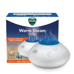 lot 39393 image: Vicks Warm Steam Vaporizer Humidifier for Medium and Large Rooms, 1.5 Gal - Retail $20