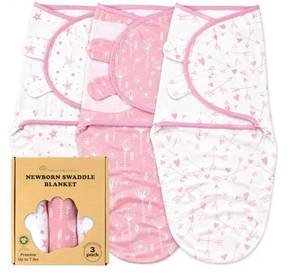 lot 39400 image: Preemie Swaddle Blanket 3-Pack, GOTS Certified Organic Cotton, Adjustable Hook-and-Loop Swaddle Sack for NICU & Newborn Babies, Soft Breathable Wrap, Reduces Startle Reflex, Up to 7 lbs - Retail $25