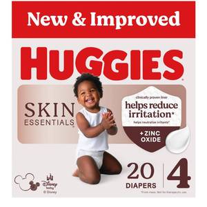 lot 39402 image: Huggies Skin Essentials Diapers Size 4, 20 Count - Retail $12