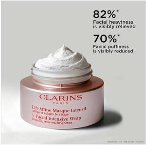 lot 39408 image: CLARINS V-Facial Intensive Wrap Instant Depuffing Face Mask, 2.5 Oz - Retail $75