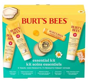 lot 39410 image: Burts Bees Essentials Kit Gift Set, 5 Travel Size Products - Retail $13