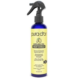 lot 39417 image: PURA DOR Argan Oil Heat Protectant Spray Up to 450°F for Damaged Hair, 8oz - Retail $17