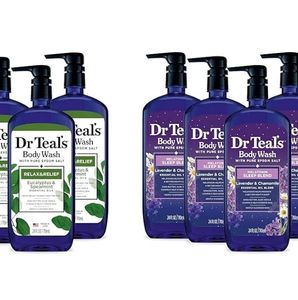 lot 39421 image: Dr Teals Body Wash with Pure Epsom Salt, Sleep Blend with Melatonin, 24 fl oz (Pack of 2) - Retail $15