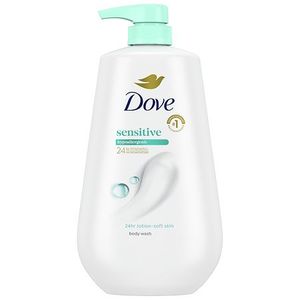 lot 39423 image: Dove Body Wash With Pump For 24hr Lotion-Soft Skin Sensitive Skin Moisturizing Skin Cleanser Gentle Hypoallergenic Formula With No Sulfates No Parabens  30.6 fl oz - Retail $13