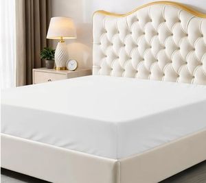 lot 39426 image: Queen Fitted Sheet, Ultra Soft Fits Up to 15 Inch Deep Pocket, White - Retail $12