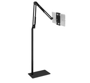 lot 39437 image: Tablet Floor Stand with Metal Base, Overhead Bed Phone Stand Angle Height Adjustable Holder, Universal Floor Stand Compatible with iPhone iPad Pro Air Mini, Samsung Tab, Kindle, E-Readers, MISSING TABLET HOLDER. - Retail $28