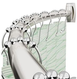lot 39438 image: Curved Shower Curtain Rod for Bathroom, 40-72 Inches Adjustable Shower Rod - Retail $30