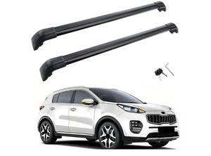lot 39439 image: MotorFansClub Cross Bars Roof Rack Fit for KIA Sportage2016 2017 2018 2019 2020 2021 2022 Baggage Luggage Rail, Missing 3 End Cap Parts. - Retail $62