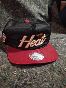 lot 73 image: Mitchell & Ness Miami Heat Snapback Cap Adjustable