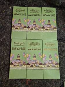 lot 106 image: Bissingers Milk Chocolate Birthday Cake 3 oz 6-Pack - Sell by Date 5.5.26