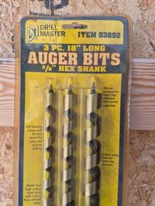 lot 312 image: Drill Master 3 Piece 18 Inch Ship Auger Bits, New, Free Shipping