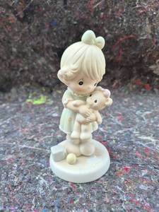 lot 530 image: Precious Moments Figurine Girl with Teddy Bear
