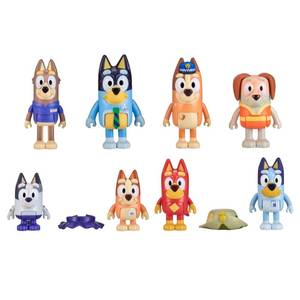 lot 558 image: Bluey Gotta be Done Work 8 Pack  2.5 - 3  Bluey Character Figures  Ages 3  Walmart Exclusive