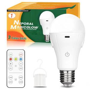 lot 1005 image: Neporal MagicGlow Rechargeable A19 LED Bulb