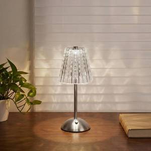 lot 1874 image: Cordless Table Lamp, Rechargeable Battery Operated Touch Control, Silver
