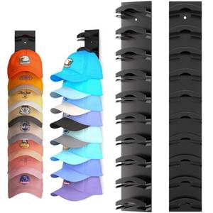 lot 1882 image: Hat Organizer for Baseball Cap 2Pack, Hold up to 20 Hat Adhensive for Wall