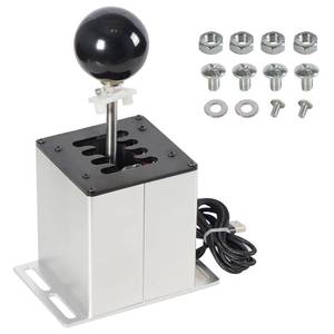 lot 1887 image: GSTP PC USB Simulator Shifter Compatible with G29 G27 G25 G920 T300RSGT Steering Wheel Sequential H Gear Shifter Compatible with ATS ETS Dust WRC Sim Racing Games 7R Silver