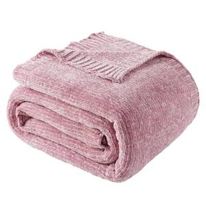 lot 1893 image: Pink Throw Blanket for Couch, Soft Chenille Throw Blanket 51x67