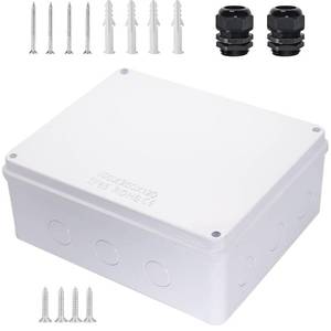 lot 1911 image: Junction Box, Zulkit Project Box with Reserved Holes IP65 Waterproof Dustproof Electrical Box ABS Plastic Project Enclosure White 11.8 x 9.8 x 4.7 Inch
