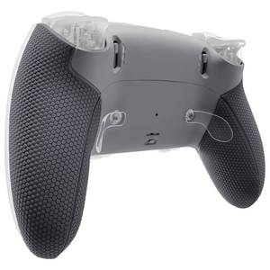 lot 2347 image: eXtremeRate Beyond-ARC Bottom Shell Kit Compatible with p s 5 Edge Controller with Rubberized Grip, Replacement Front Back Decorative Trim Plates - New Hope Gray & Classic Gray
