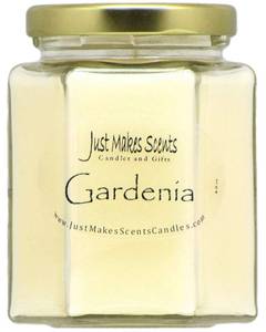 lot 2355 image: Gardenia Scented Blended Soy Candle  Long Lasting Spring Floral Fragrance  Hand Poured in the USA by Just Makes Scents