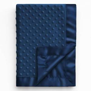 lot 2358 image: Pro Goleem Baby Soft Minky Dot Blanket with Silky Satin Backing Baby Gifts for Boys and Girls (Navy Blue, 30���� x 40����)