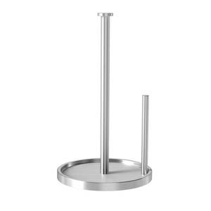 lot 2373 image: Paper Towel Holder Countertop, Standing Paper Roll Holder with Anti Slip Weighted Base, Stainless Steel Freestanding Paper Towel Holder for Kitchen, Silver